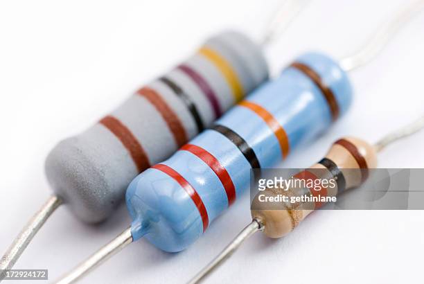 resistors against a white background - resistor stock pictures, royalty-free photos & images