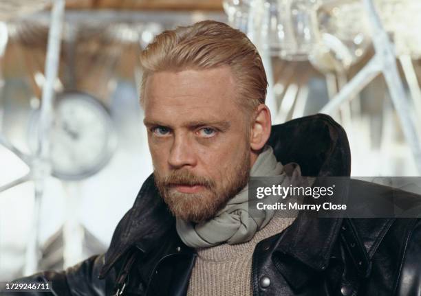 Acteur américain, Mark Hamill, sur le tournage du film Slipstream de Steven Lisberger, le 1 avril 1988 à Londres.