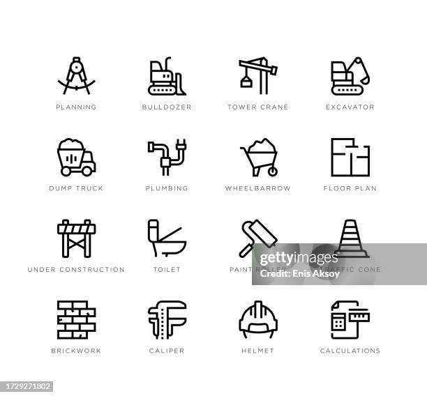 stockillustraties, clipart, cartoons en iconen met construction icons - kleurcorrectie