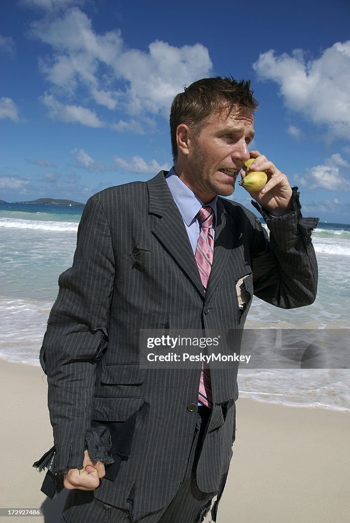 Businessman Yells on Banana Phone