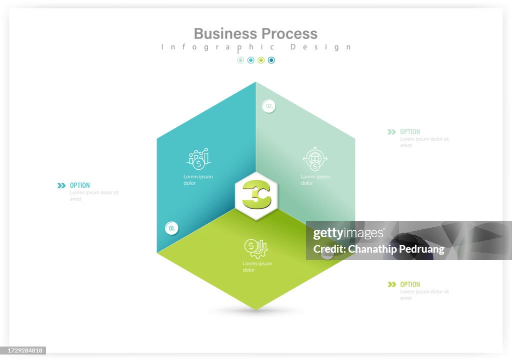 Hexagon Infografik Design Vorlage Vektor Stock Illustration. Geschäft, Konzepte, Prozess, Icons, Prozess, Schritte, Ideen