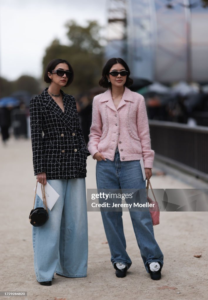 Street Style - Paris Fashion Week - Womenswear Spring/Summer 2024 - Day Nine