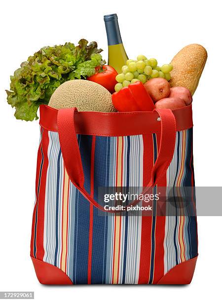 persönliche lebensmittel-tasche - potatoes in a sack stock-fotos und bilder