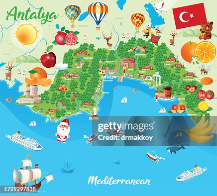 Antalya Travel Map High Res Vector Graphic Getty Images antalya-travel-map-high-res-vector-graphic-getty-images