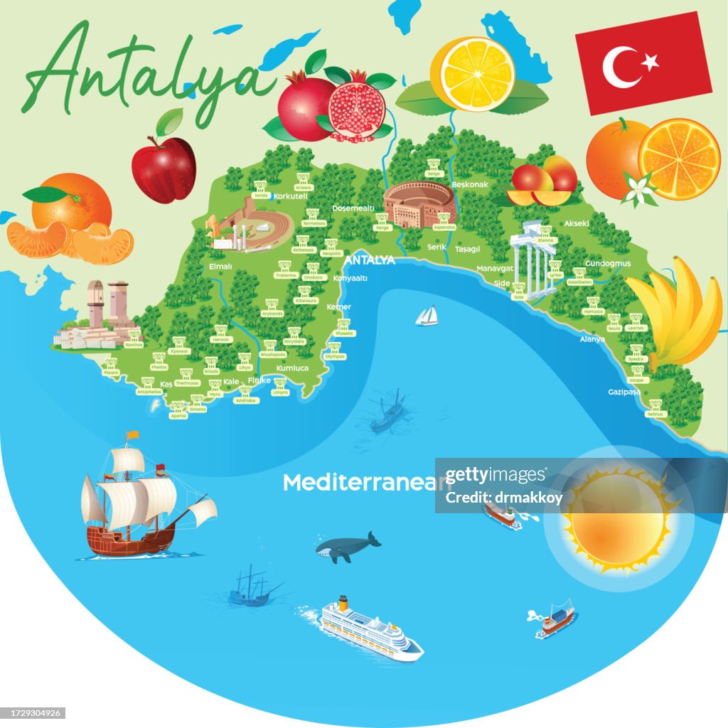 Antalya Ancient City Map