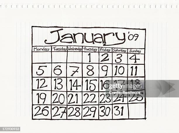 january two thousand & nine - 2009 stock illustrations