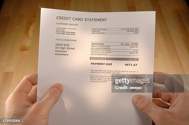 debt series - statement stockfoto's en -beelden