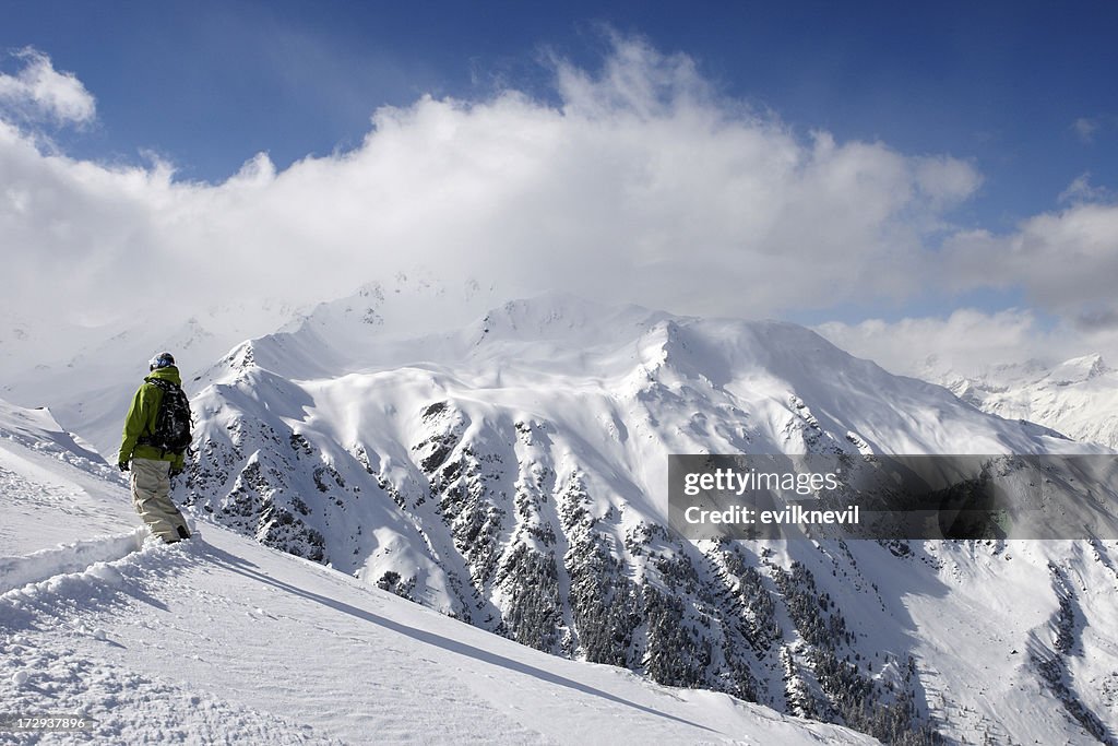 Snowboarder auf dem freerider