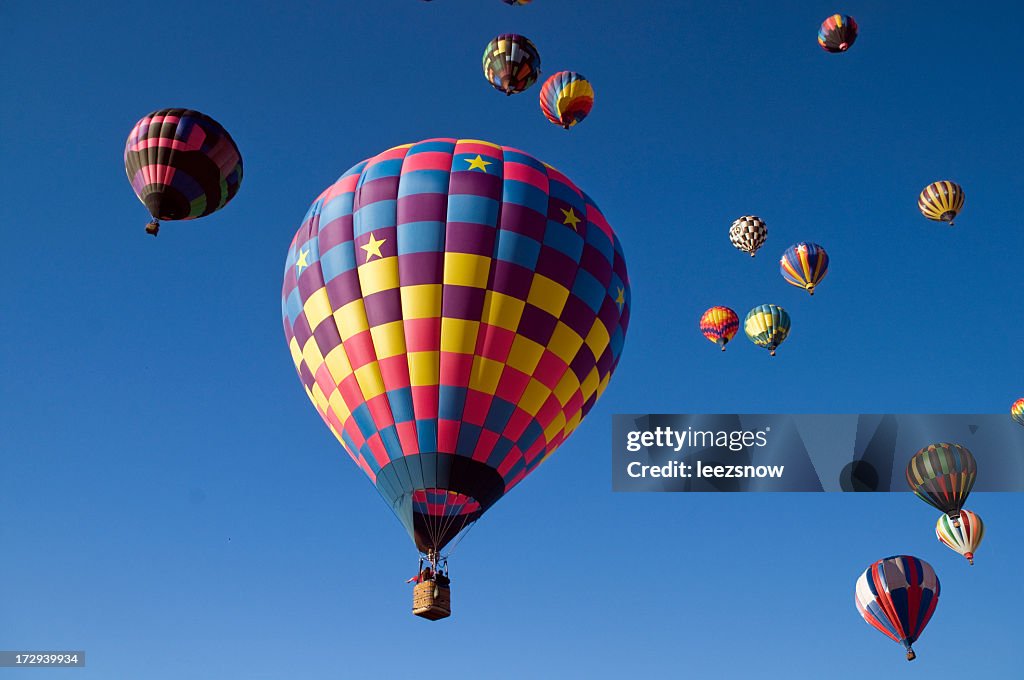 Many Hot Air Balloons in Flight