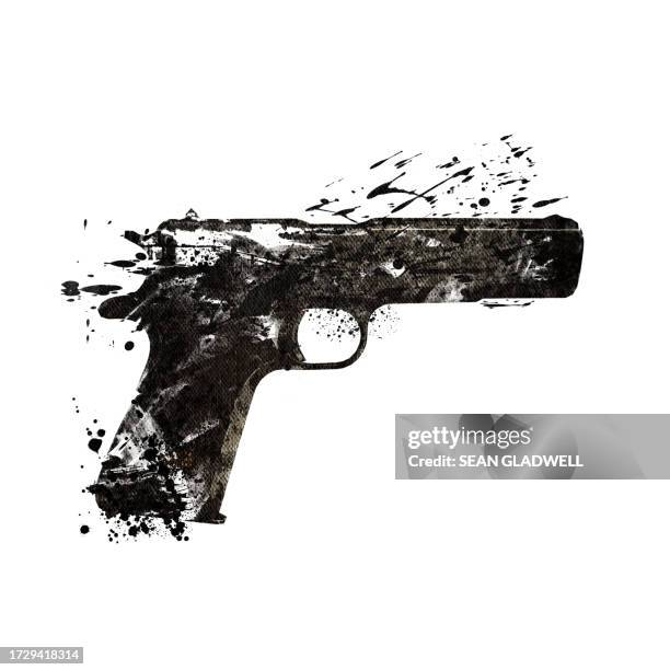 handgun illustration - gun stock pictures, royalty-free photos & images