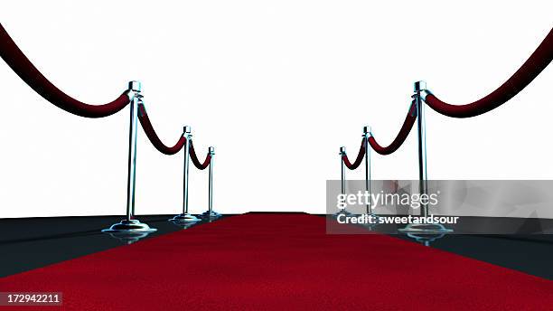 alfombra roja sobre blanco - alfombra roja fotografías e imágenes de stock