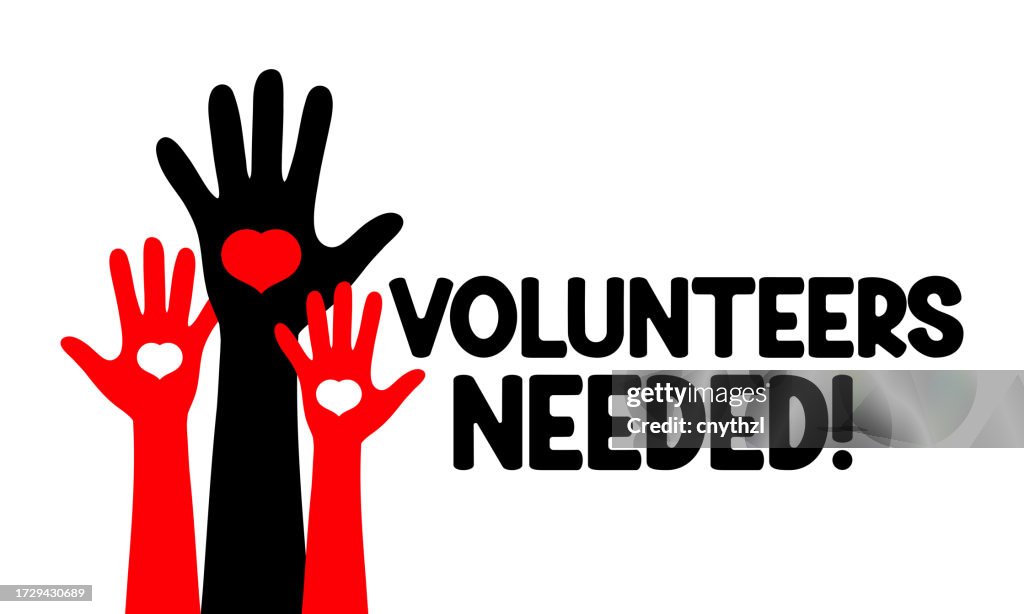 Needed Volunteers Needed Message Vector Illustration Charity Donation Care ...