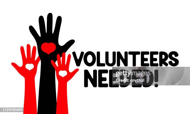 volunteers needed! message vector illustration. charity, donation, care, support. - community involvement icon stock illustrations
