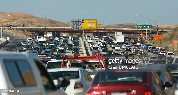 traffic jam (#40 of series) - traffic jam lots of trucks stock pictures, royalty-free photos & images