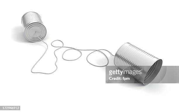 communication ii - tin can phone stock pictures, royalty-free photos & images