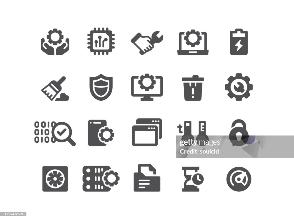System Maintenance Icons