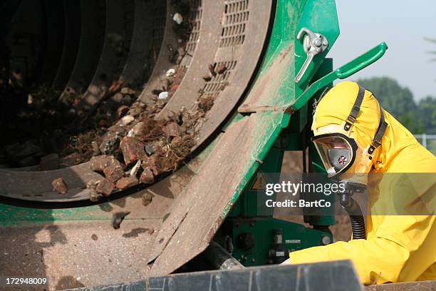 asbestos in the soil - asbestos worker bildbanksfoton och bilder