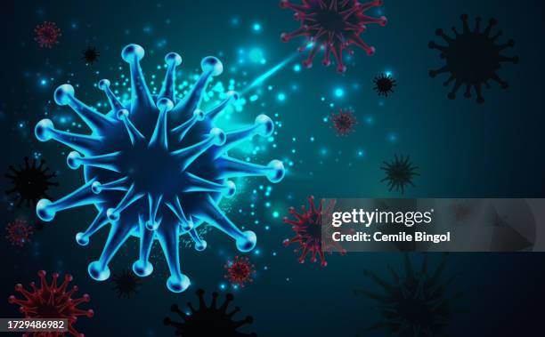 stockillustraties, clipart, cartoons en iconen met mutating virus variant - genetische variant
