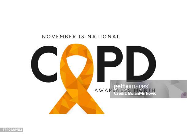 stockillustraties, clipart, cartoons en iconen met copd awareness month poster, november. vector - chronic obstructive pulmonary disease