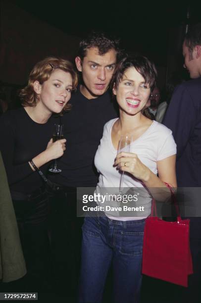 English actors Anna Friel, Jude Law, and Sadie Frost at a party to celebrate the opening of the new Louis Vuitton store on Bond Street, London, 24th...