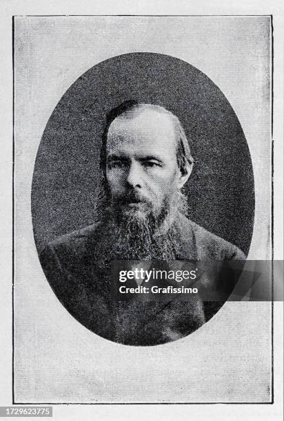 fyodor mikhailovich dostoevsky russian novelist 1896 - daguerreotype stock illustrations