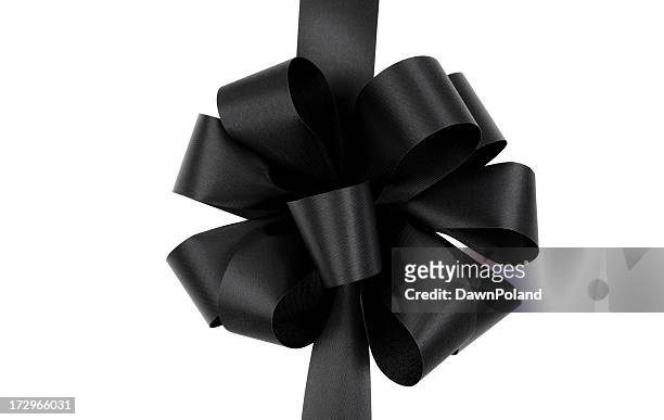 black tie christmas bow - black ribbon stock pictures, royalty-free photos & images