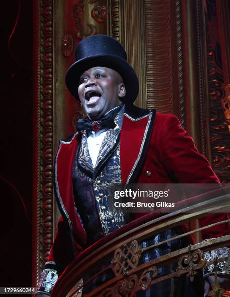 Tituss Burgess as "Harold Zidler" during Tituss Burgess opening night curtain call in the hit Baz Luhrmann musical "Moulin Rouge! The Musical" on...