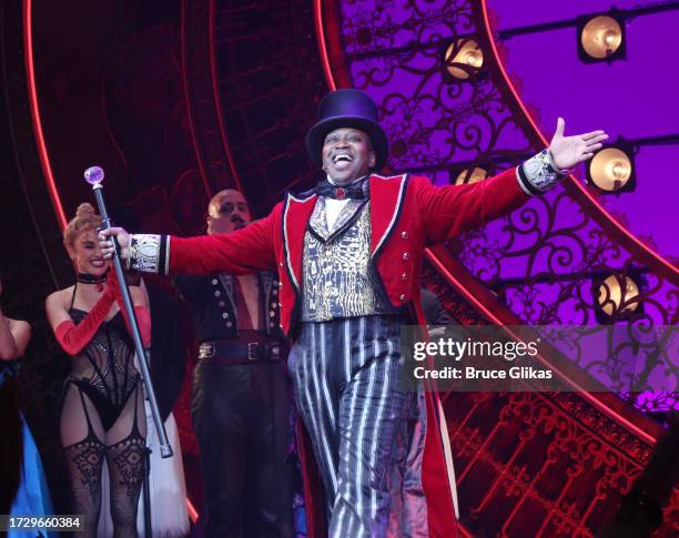 Tituss Burgess as "Harold Zidler" during Tituss Burgess opening night curtain call in the hit Baz Luhrmann musical "Moulin Rouge! The Musical" on...