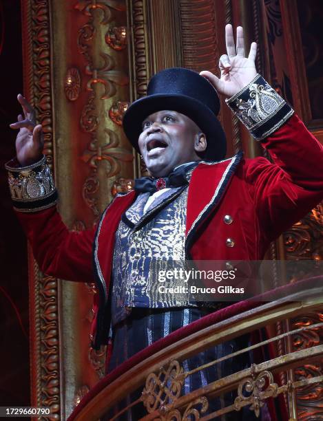 Tituss Burgess as "Harold Zidler" during Tituss Burgess opening night curtain call in the hit Baz Luhrmann musical "Moulin Rouge! The Musical" on...