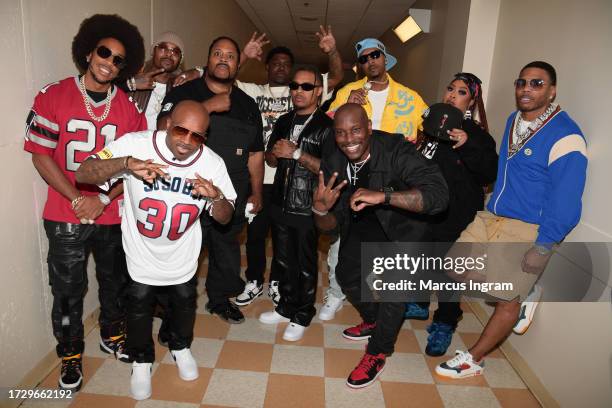 Ludacris, Chingy, Jermaine Dupri, Bone Crusher, Bow Wow, Tyrese, Da Brat and Nelly attend the BET Hip-Hop Awards 2023 on October 03, 2023 in Atlanta,...