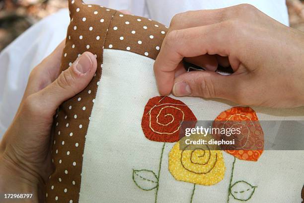 embroidery - sewing stock pictures, royalty-free photos & images