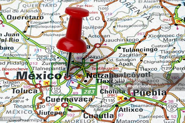 mexico city on a map - mexico map stock pictures, royalty-free photos & images