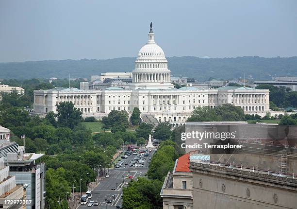 us capitol building - washington dc aerial stock pictures, royalty-free photos & images