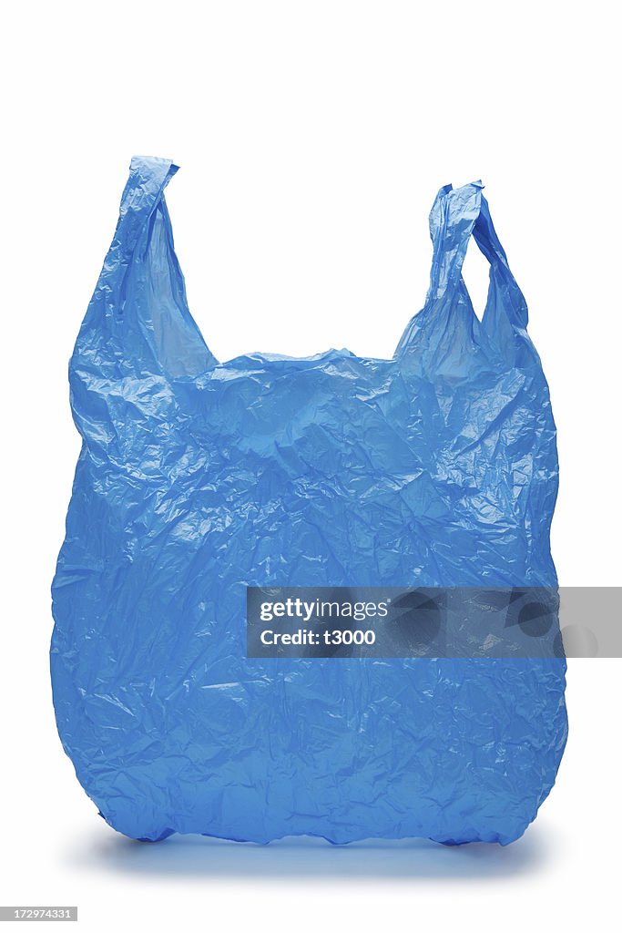 Blue plastic bag