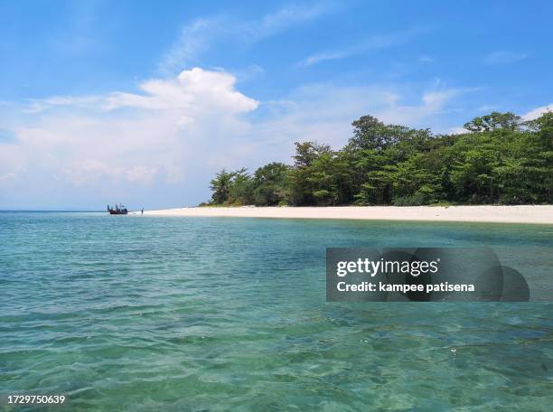 white sand beach on the island of koh lao liang, trang, thailand - thailand strand stock-fotos und bilder