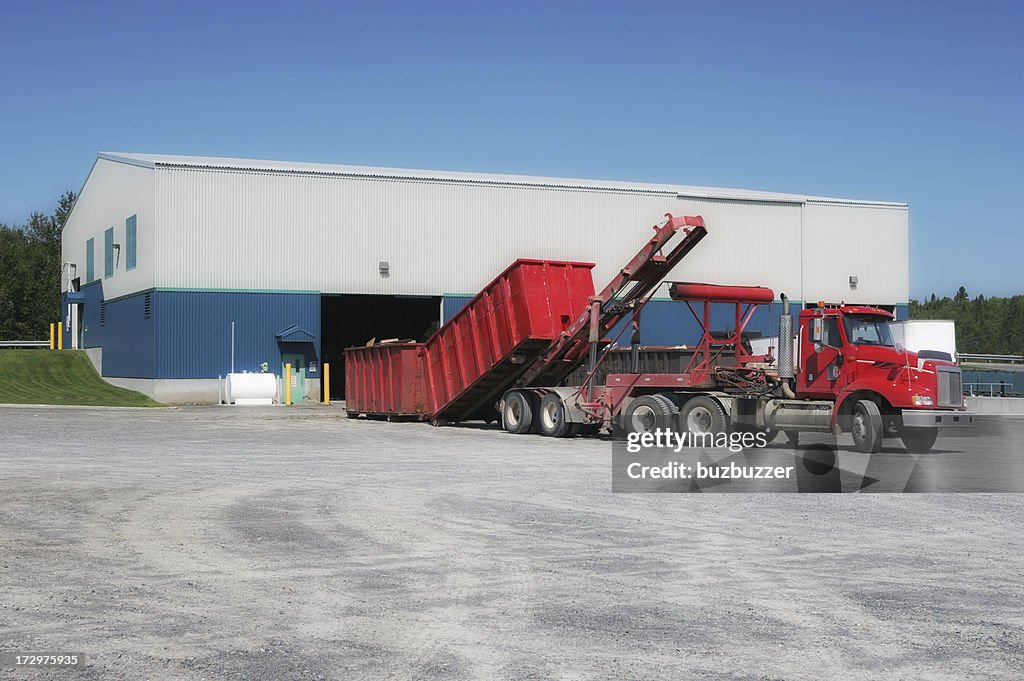 Recycling Center With Unloading Truck