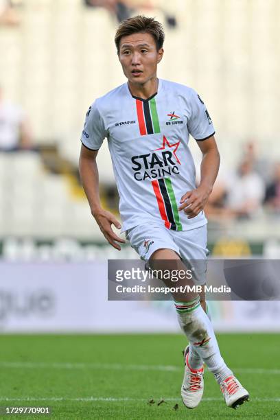 Kento Misao of OHL pictured during the Jupiler Pro League season 2023 - 2024 match day 10 between Cercle Brugge and Oud Heverlee Leuven on October 7...
