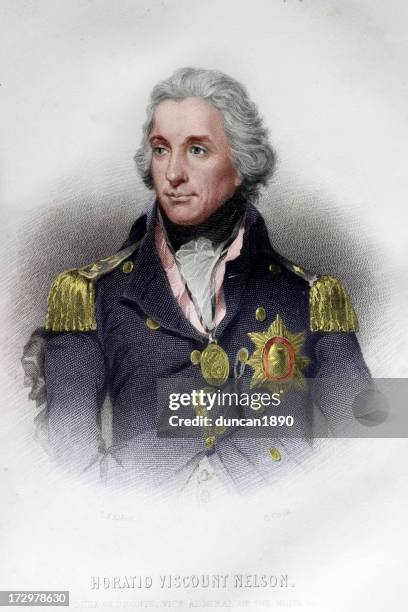 admiral horatio nelson - commander of the arts stock illustrations