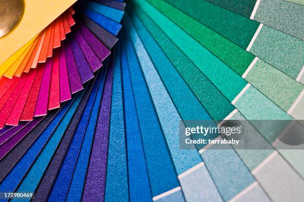 rainbow colored fan - color image stockfoto's en -beelden