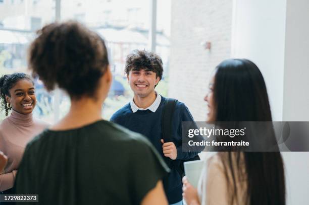 university students networking - greetings from the usa stock pictures, royalty-free photos & images
