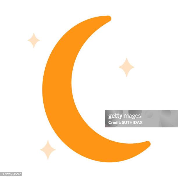 halloween orange half moon illustration - half moon stock illustrations