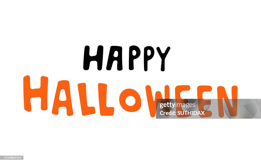 Illustration of Happy Halloween font Halloween theme