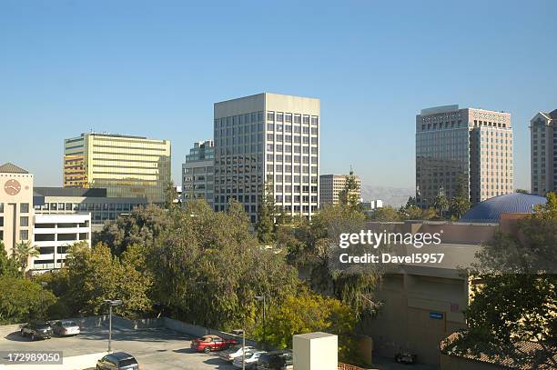 downtown san jose skyline - silicon valley san jose stock pictures, royalty-free photos & images