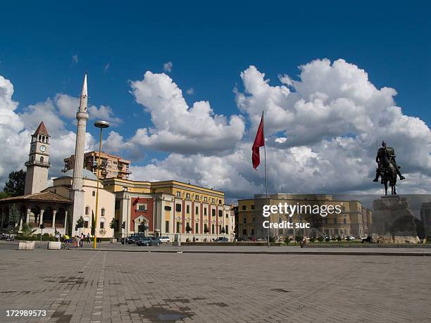 slander bag square on a cloudy day - albania stock pictures, royalty-free photos & images