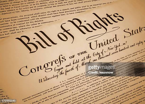 united states bill of rights document replica - grondwet stockfoto's en -beelden