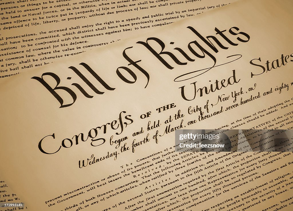 United States Bill of Rights Document Replica