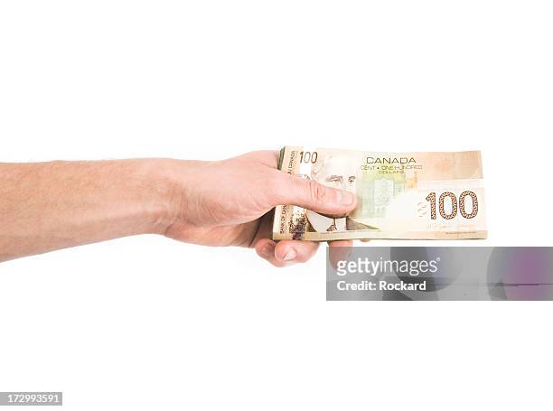 holding bar - canadian currency stock-fotos und bilder