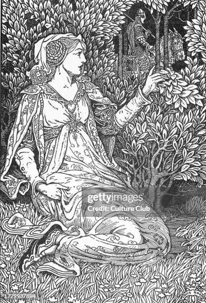 La belle Iseult Illustration by Louis Rhead from “King Arthur and his knights' 1923. Private Collection. Creator Louis John Rhead.