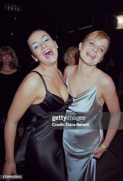 English actors Martine McCutcheon and Patsy Palmer attend the National Television Awards, Royal Albert Hall, London, 8th October 1996. They both star...