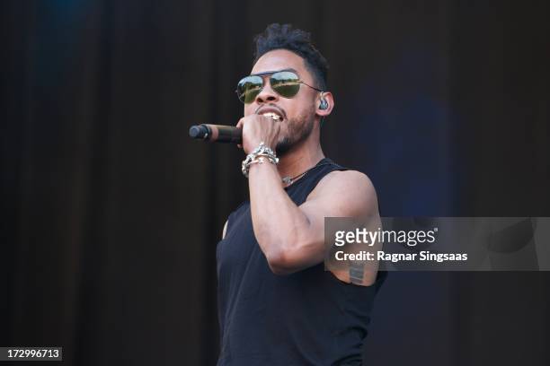 Miguel performs on stage on Day 4 of Hove Festival 2013 on July 5, 2013 in Arendal, Norway.